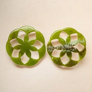 Sassy Jones Olive Green Floral Earrings